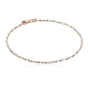 Italian Sterling Silver Rhodium Plated Anklet - New